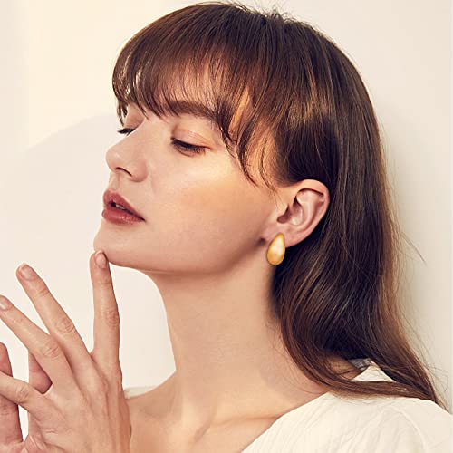 Nepuloy Teardrop Clip On Earrings Brushed Gold Drop Clip Earrings For Women Drop Dangle Earrings Fashion Jewelry Gifts For Women #TOP6