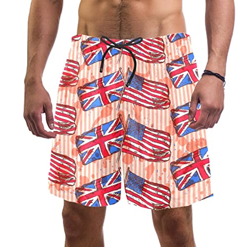 Short de plage à séchage rapide drapeau américain maillot hommes
