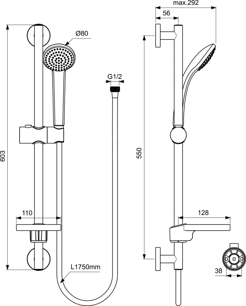 Ideal Standard - Columna de ducha Idealrain S1 - B9501AA