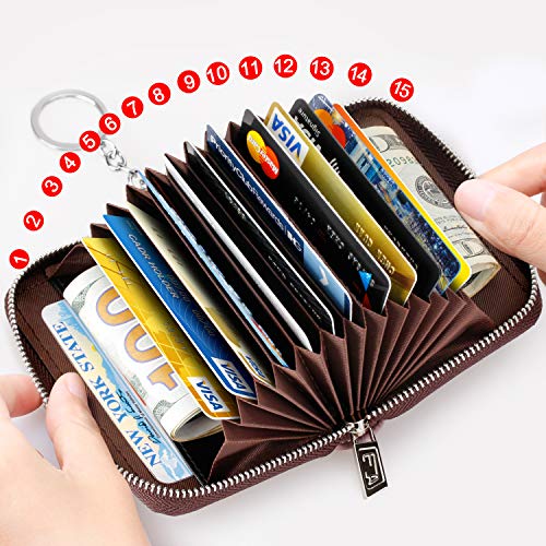 Image of FurArt Zipper Wallet Women RFID Credit Card Holder keychain Wallet
