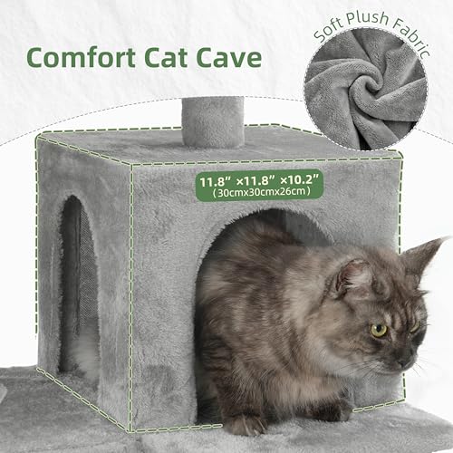 Image of Gitelsnour Cat Tree Tower Multi-Level with 2 Scratching Boards, GCT022W