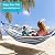 MOSFiATA Hammocks Portable Camping Hammock Upgraded 550lb Comfortable Fabric Hammock with Two Anti Roll Balance Beam and Sturdy Metal Knot Tree Straps for Camping, Patio, Backyard, Outdoor(Blue White)