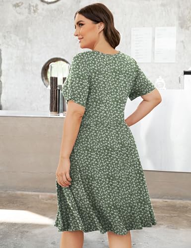 Image of Ahlaray Plus Size Faux Wrap Dress for Curvy Women with Pockets | Flattering faux wrap V-neck with soft stretch fabric and pockets for work, weddings and everyday comfort.