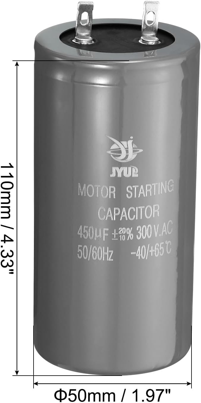 PATIKIL CD60 450uf 300V 50/60Hz Motor Start Capacitor for Air Conditioners, Electric Motors