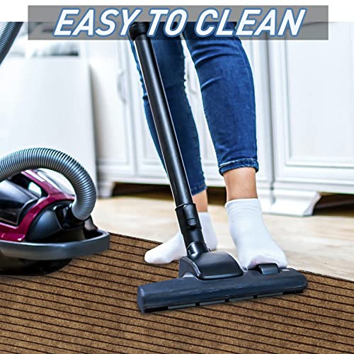 Freadem Runner Rugs 2' X 6' Indoor Outdoor Carpet Runner, Area Rugs With Anti-Slip Rubber Backing For Aisle Hallway Balcony Garage Entryway Stair, Brown Stripe #TOP4