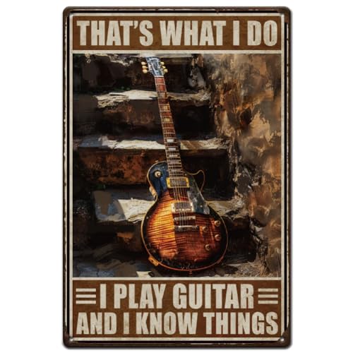 SUPERDANT Blechschild Retro Gitarren Blechschilder Retro Wanddekoration Blechschilder Zuhause Küche Wohnzimmer Metallschilder Deko Terrasse Höhle...