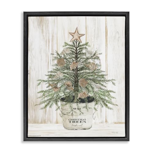 Rustic Seashell Christmas Tree, 25 x 31 Inch Canvas in Floater Frame