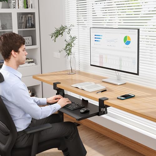 BONTEC Under Desk Keyboard Tray, Pull-Out Keyboard & Mouse Platform, Black by BONTEC - Image 8