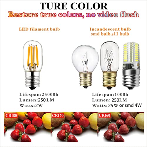 Litehistory E17 Led Bulb Etl 25W Appliance T7 Led Bulb 250Lm 2700K 2W Microwave Light Bulb 2Pack #TOP4