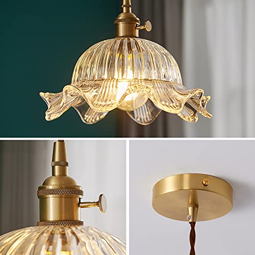 Lustre en verre E27 réglable solution éclairage chambre salle de bain - 7