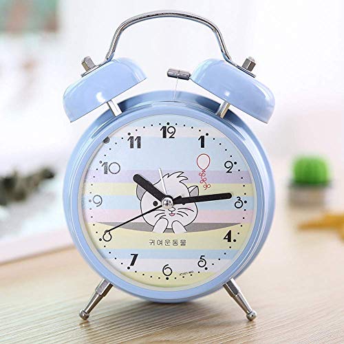 Wecker für Kinder zu No Noise Alarm No Tick Simulation Quartz 4 Zoll große Zifferblatt mit kleinen Nachtlicht Kinder Lernen