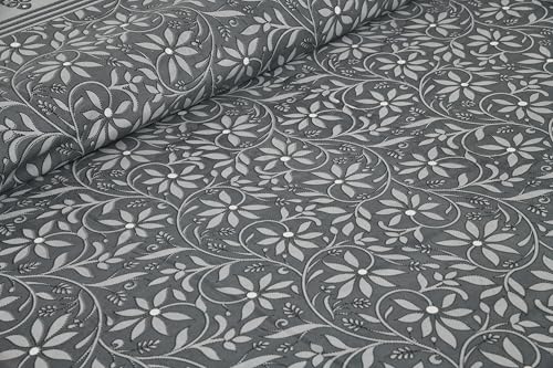 Image of Decor King Size Cotton Bedsheet | 300 TC | 100% Cotton Flatsheet King Size with Two Pillow Covers | (254 * 274 cm, Charcoal Grey)