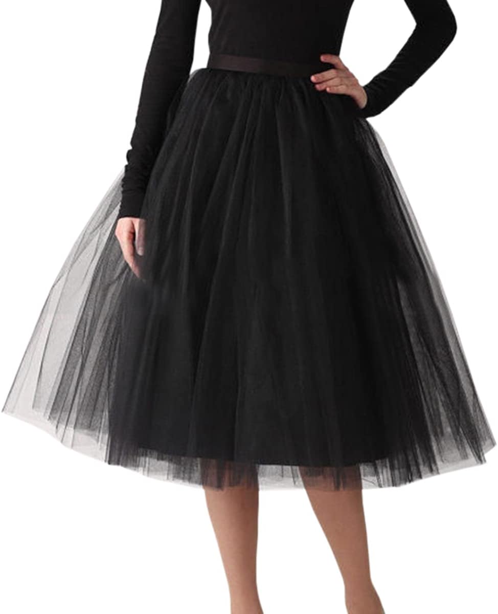 WDPLAdult A-line Tulle Skirt Bridesmaid Petticoat Tutu for Women