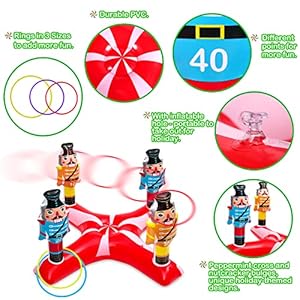 Christmas Games - Inflatable Nutcrackers Ring Toss Game for Kids Adults Families, Gifts Toys Indoor Outdoor Xmas Holiday Party Supplies Decorations Christmas Games Inflatable Nutcrackers Ring Toss Game for Kids Adults Families Gifts Toys Indoor Outdoor Xmas Holiday Party Supplies Decorations