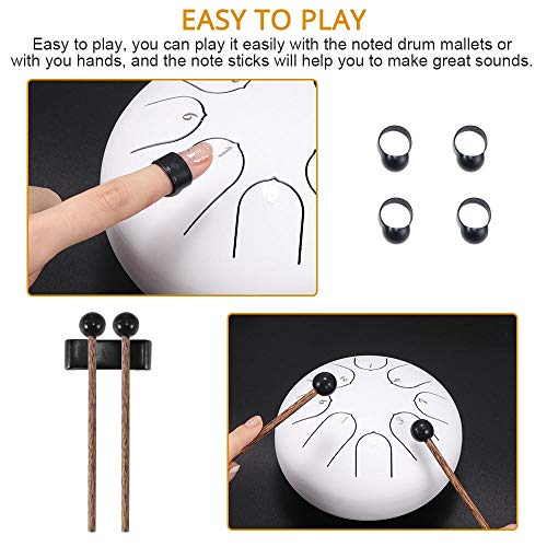 Tambour à la langue en acier 6 pouces 8 notes avec maillets et accessoires de percussion - 6