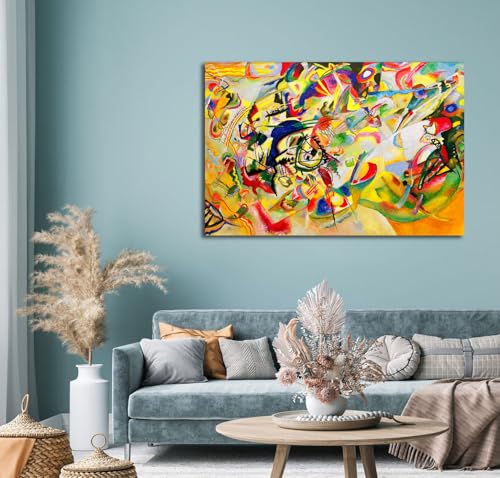 Image of Sikhash Wassily Kandinsky Canvas Paintings Composition VII Abstract Art | Famous Artist Wall Decor for Living Room | 35x23 Inches Unframed