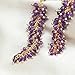 Gempires Amethyst Gemstone Beaded Cluster Drop Earrings for Women | Handmade Crystal Dangle Earrings | Hypoallergenic Gold Plated Jewellery | Elegant Everyday Wear Gift for Her