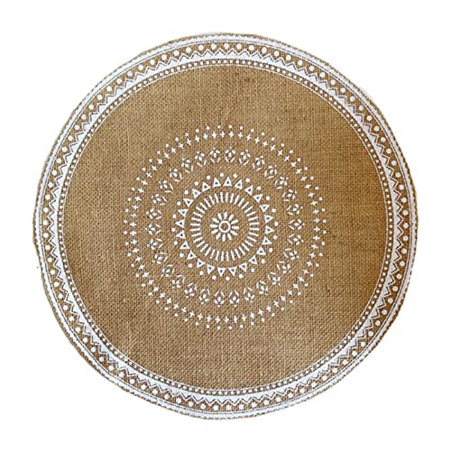 Set de table rond motif mandala bohème franges et protection table D - 2
