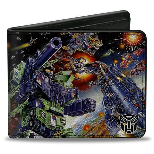 Hasbro Wallet, Bifold, Transformers Constructicon Devastator Dinobots Battle Scene, Vegan Leather