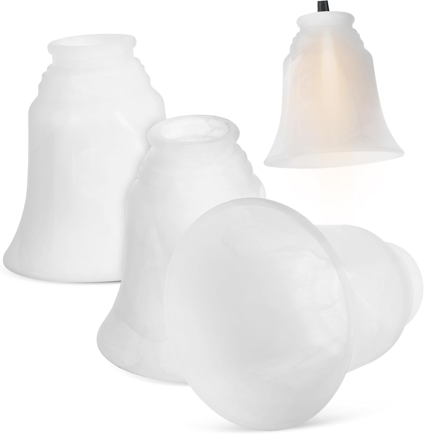 ABOOFAN 4pcs Ceiling Light Shade Frosted Glass Replacement Glass Lampshade Easy to Clean Enhance Light Fixtures Boho Style