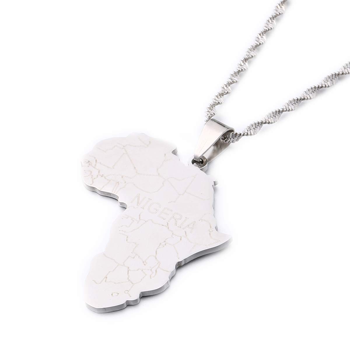 Africa Map With NIGERIA Pendant Necklaces Gold Color Jewelry For Women Men African Maps Jewellery