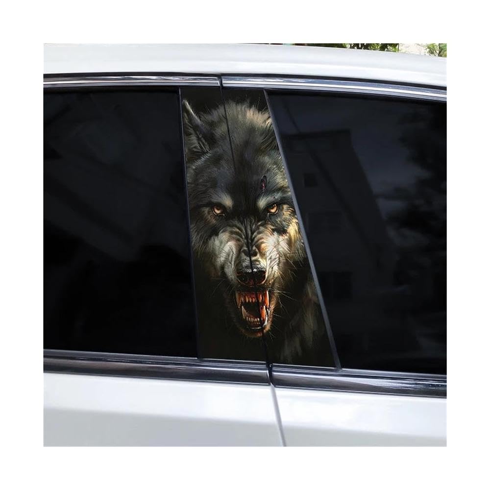 Body Parts 2pcs Tiger Animal Car B Pillar Waterproof Decal(C)