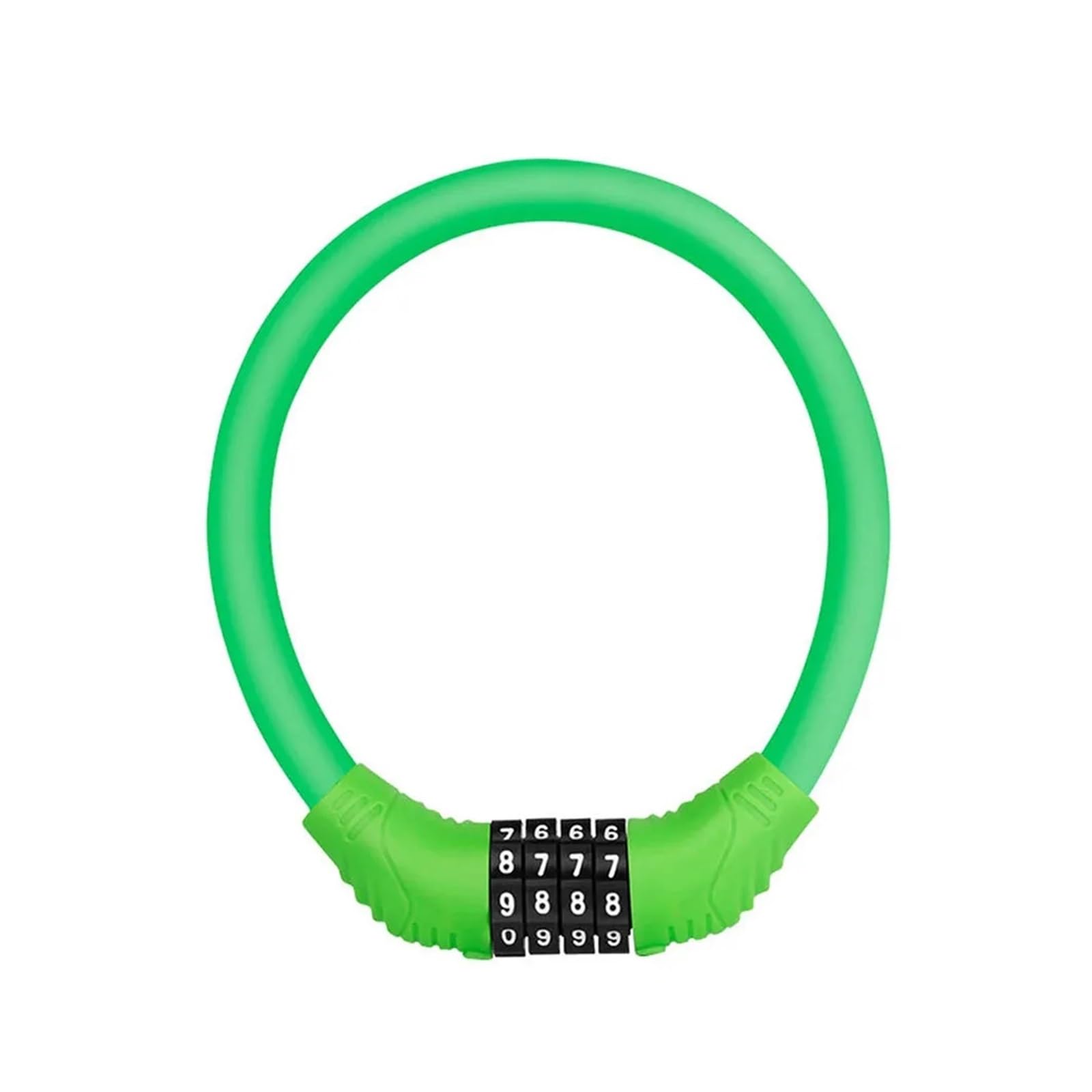 4 Digital Code Anti-Theft Bicycle Cable Lock Stainless Steel Security Locks Portable Combination Code Padlock(Green)