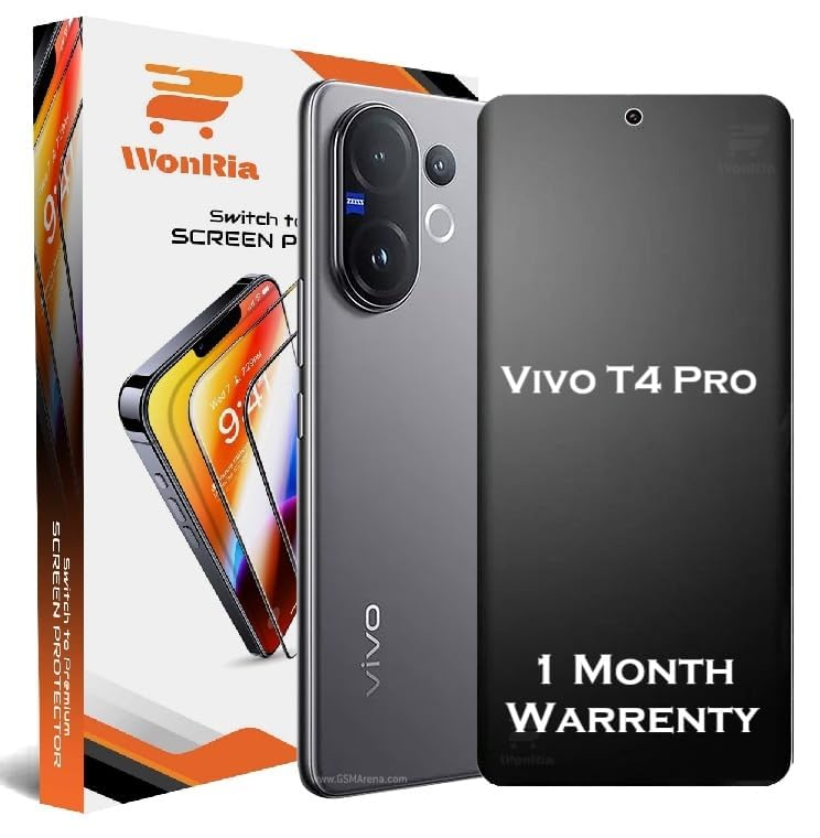 Image of WonRia Pack 1 - Matte Screen Guard Protector Compatible with Vivo T4 Pro 5G Unbreakable Membrane | Flexible TPU Matte Film | Edge to Edge Installation Kit | Transparent