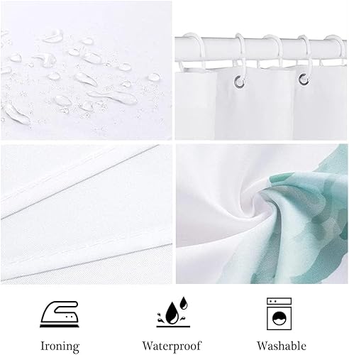 Miniatura 7 de Aperturee Cortina de ducha de 72 x 72 pulgadas con diseño de flores, diseño de margaritas, corazón, bohemio, retro, hippie, Funky de los años 70 y