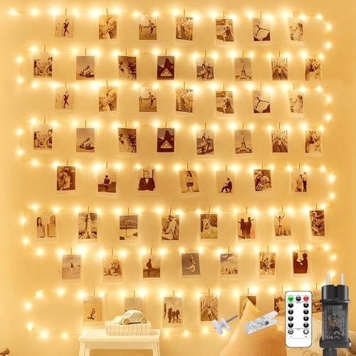 litogo Fotoclips Lichterkette für Zimmer Deko, 15M 150 LED Fotowand...