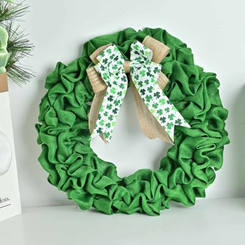 Couronne de la Saint-Patrick 2025 suspension porte en ruban vert