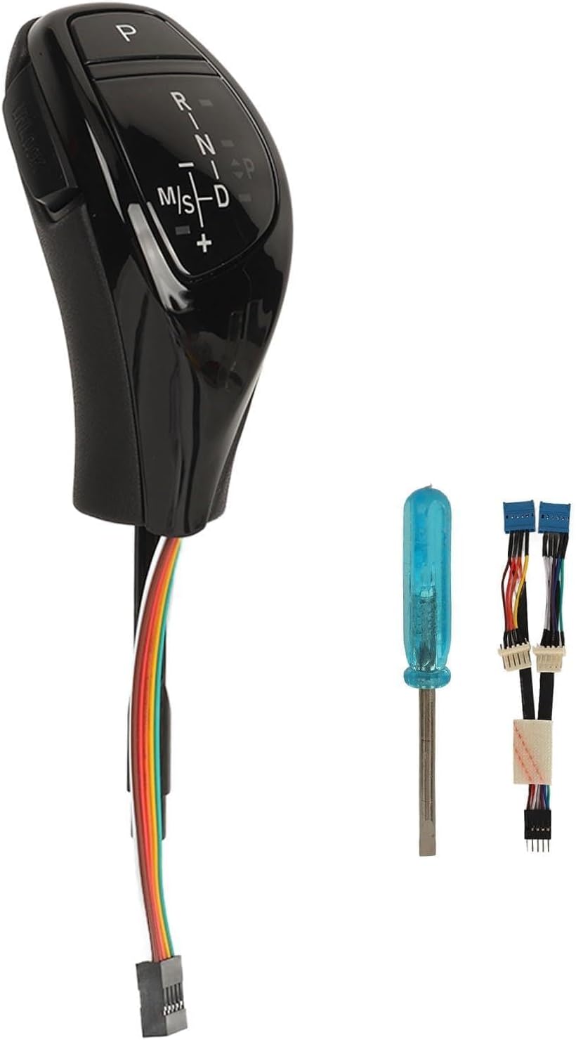 Aramox Glossy Black LED Gear Shift Knob Thumb Type Shifter Lever Head Retrofit Kit for E90 E91 E92 E93 LHD (Glossy Black)