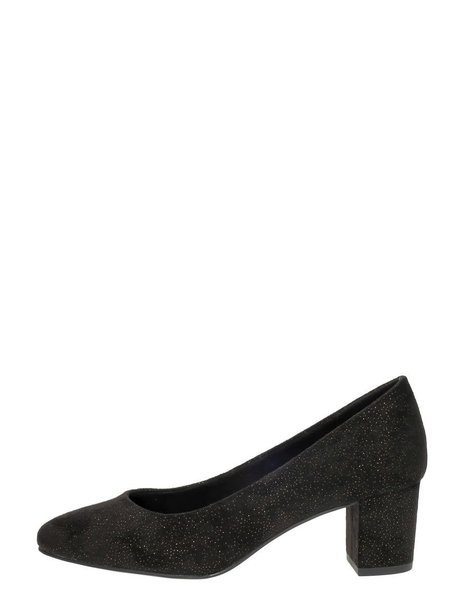 MARCO TOZZI Women's 2-22438-43 Court Shoes, Black Gold, 7 UK