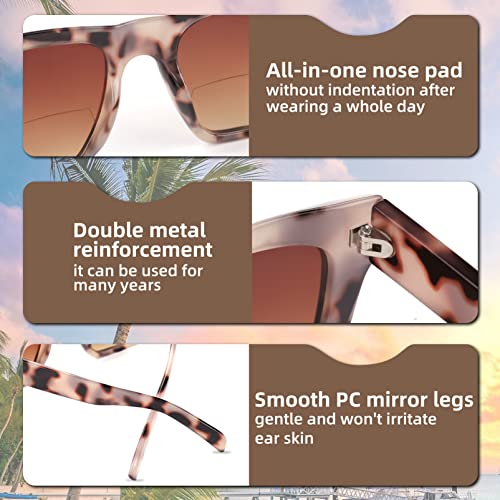 Ladeesse Bifocal Sunglasses For Women Oversized Retro Reading Sunglasses 3 Pack Uv400 Sun Readers Glasses +2.5 #TOP5