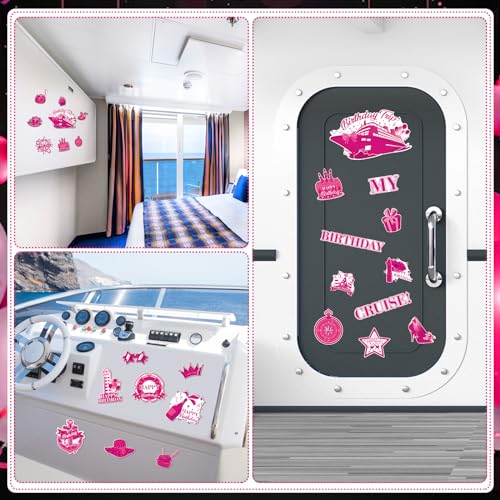 Imanes decorativos para puerta cumpleaños crucero rosa fucsia miniatura 5