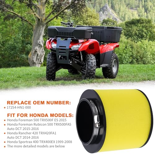 Image of 400EX 17254-HN1-000 Air Filter for Honda Foreman Rubicon 500 Rancher 420 TRX500FA TRX500FM TRX500F TRX500FE Rancher 420 TRX420 Sportrax 400 TRX400EX TRX400