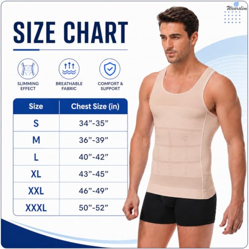 Image of Wearslim Men's Slimming Body Shaper Vest Shirt | Abs Abdomen Slim Stretchable Tummy Tucker Vest