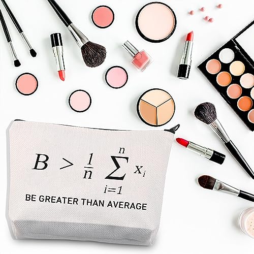 PLITI Math Makeup Bag Be Greater Than Average Math Lover Gift Mathematician Gift Math Teacher Appreciation Zipper Pouch (Greater Than AverageU) - Image 3
