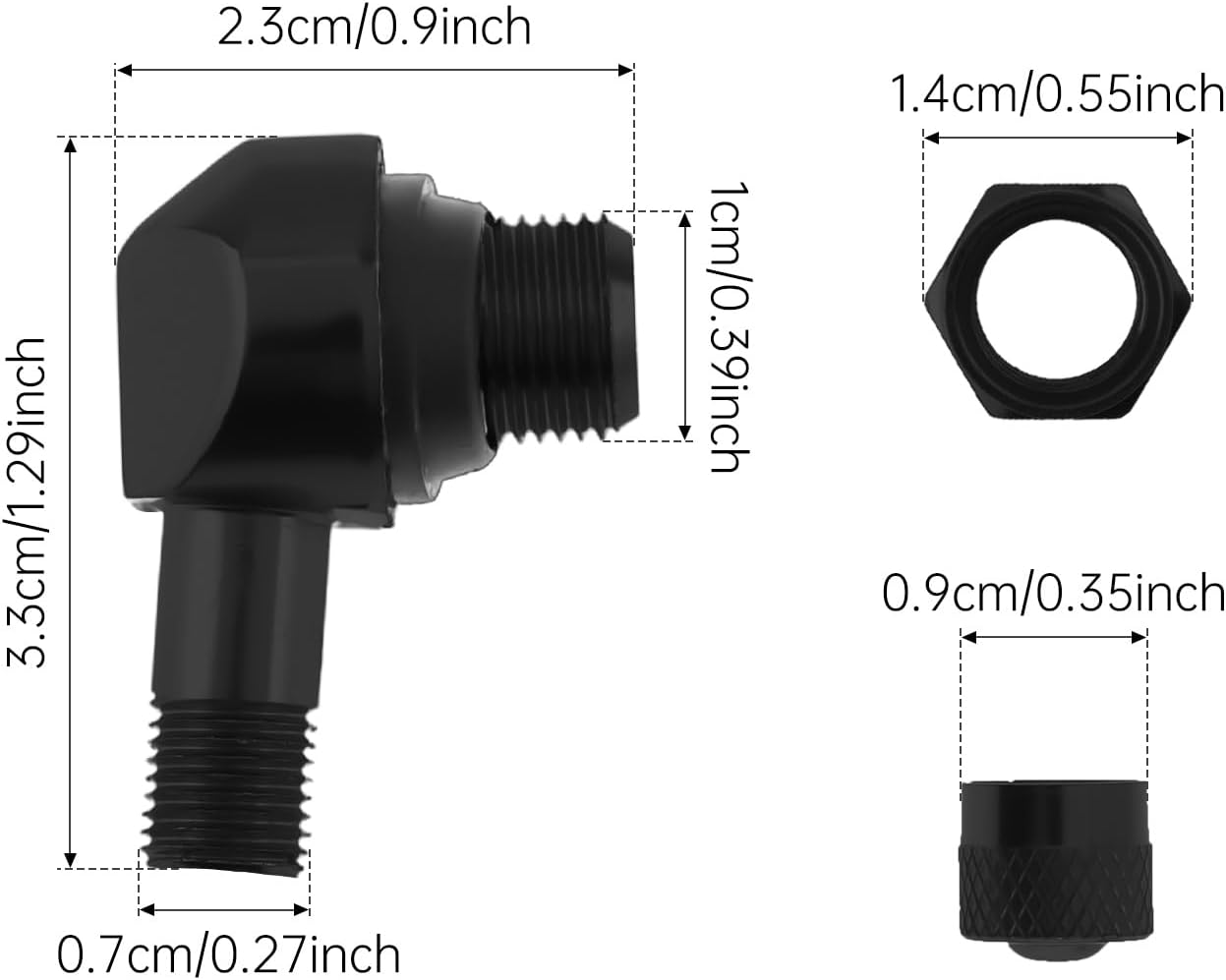 Windance 2pcs 90 Degree CNC Motorcycle Tire Valve Stems for Most Bike 10 mm to11.3 mm Tubeless Tires Easy Installation (Black)
