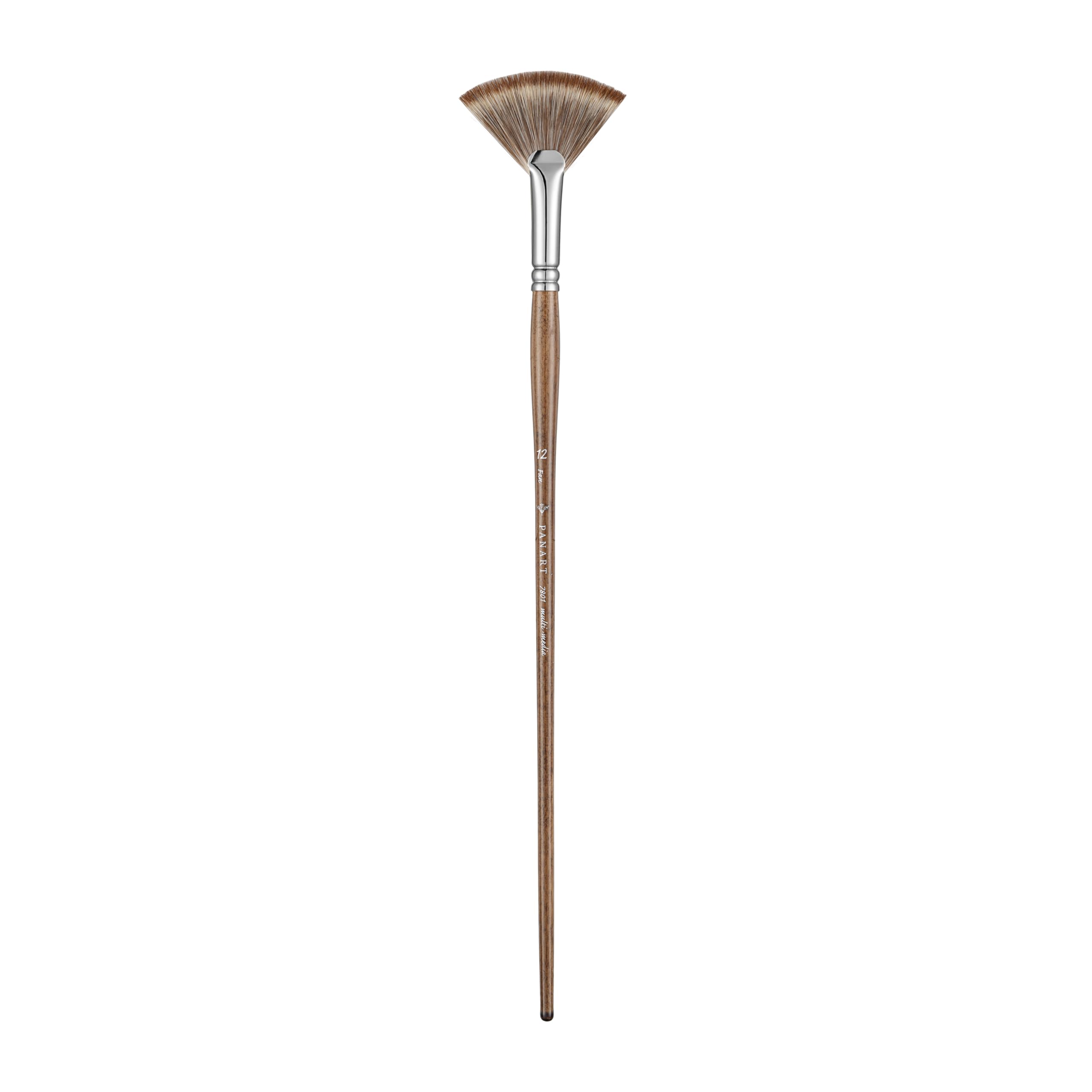 Pan Art Brown Synthetic Mongoose Fan Brush No. 12- Multimedia - 1 Piece