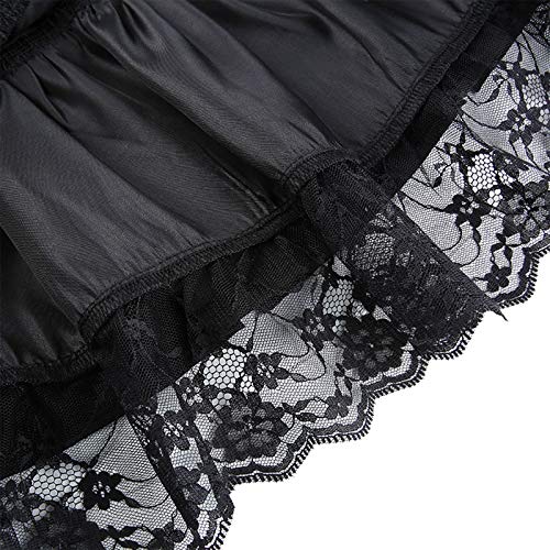 Saia feminina Y2k de renda e patchwork plissada, Harajuku gótica, evasê, com babados, saia curta, Pr
