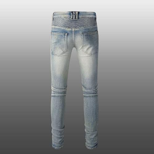 N/A Biker Jeans Skinny Denim Pants Jeans For Motorcycle (Color : D, Size : 40 Code) #TOP3