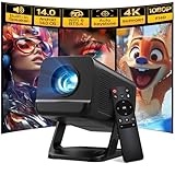 Mini Projector for Bedroom with WiFi and Bi-directional Bluetooth 1080P 4K Support Smart Android 11 OS Auto Keystone Compatible with Netflix, YouTube, Prime Video, Disney+ Black