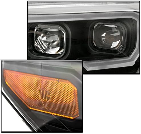LED Sequential Signal Projector Headlights Black Compatible with 2016-2023 Toyota Tacoma TRD | Limited