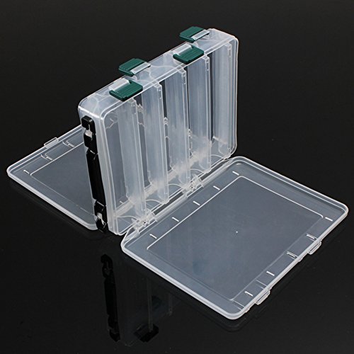 Smartcoco Double Sided 10 Compartment Waterproof Visible Plastic Clear Fishing Lure Bait Hooks Fishing Tackle Accessory Storage Box Case Container, 7.6 x 6.4 x 1.8 inch - Thumbnail 6