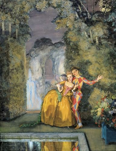 Tableau Femme de ménage avec Arlequin de Somov pour décoration salon élégante
