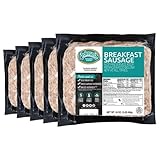 Pederson's Farms Pork Ground Breakfast Sausage (5 Pack, Use/Freeze) 16oz - Gluten, Lactose, MSG Free - No Added Antibiotics - Vegetarian Fed - Keto Paleo Diet Friendly, Made in the US