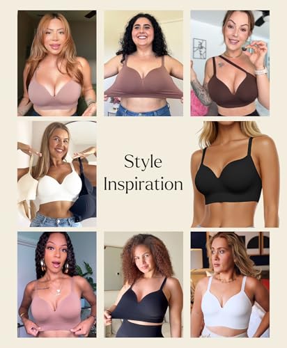 Image of Popilush Bras for Women No Underwire Comfortable Bralettes Plus Size Bra