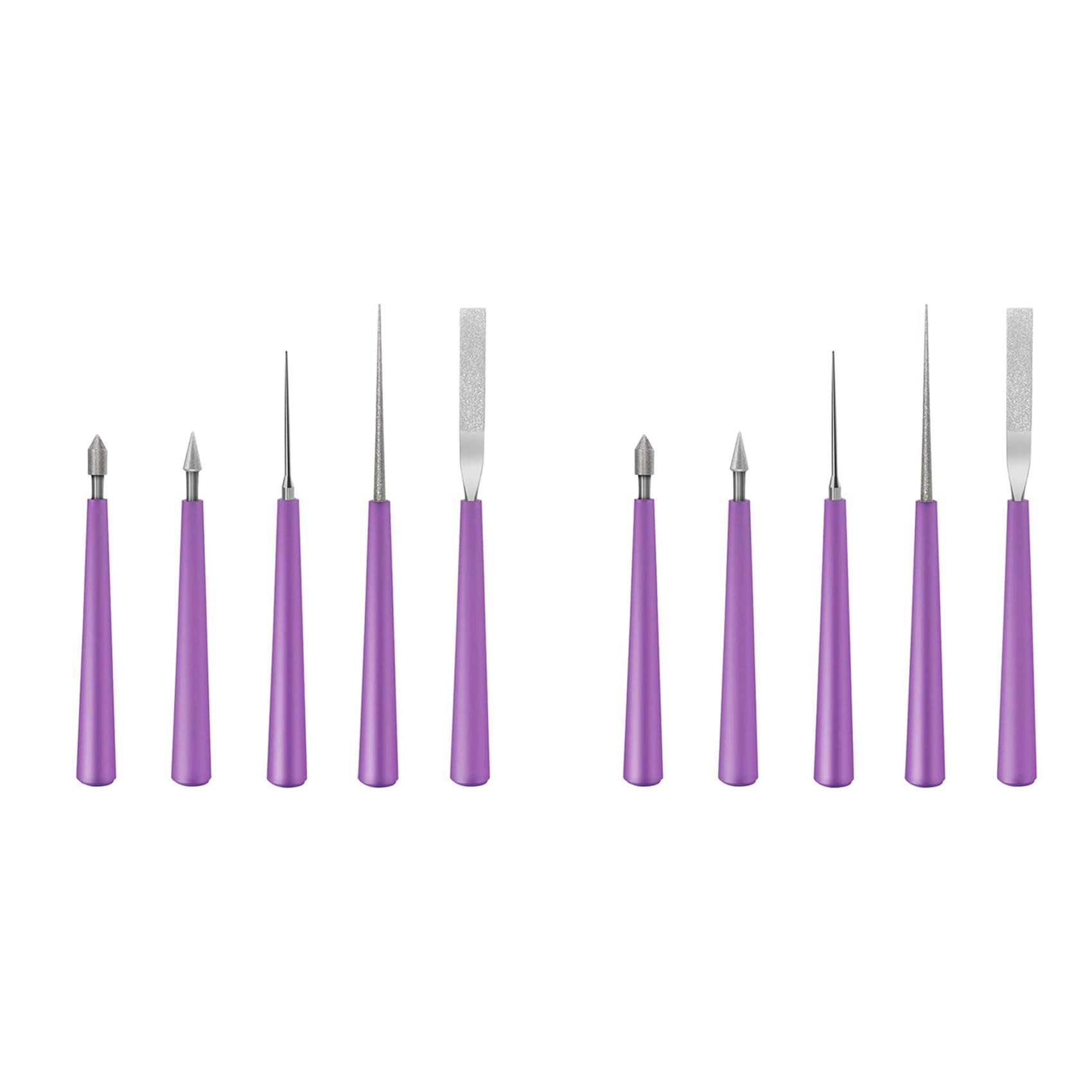Jnchdghwa Purple&Silver 10Pcs Bead Reamer Set Tipped Bead Reamer Beading Hole Enlarger Tool For Glass Plastic Metal Wood Beads