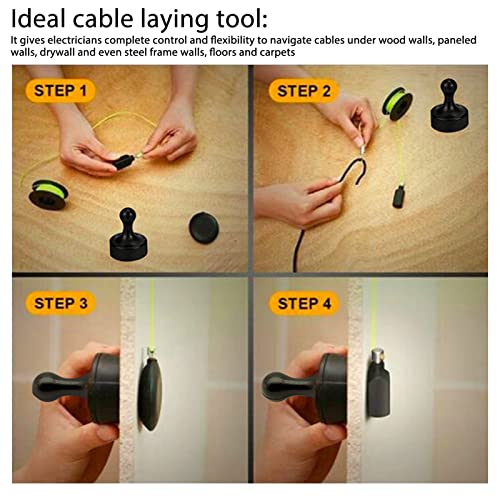 Wire Pulling System, Magnetic Nylon Routing Tool Kit Practical Cable Navigation for Wooden Paneled Plasterboard Walls - Image 4